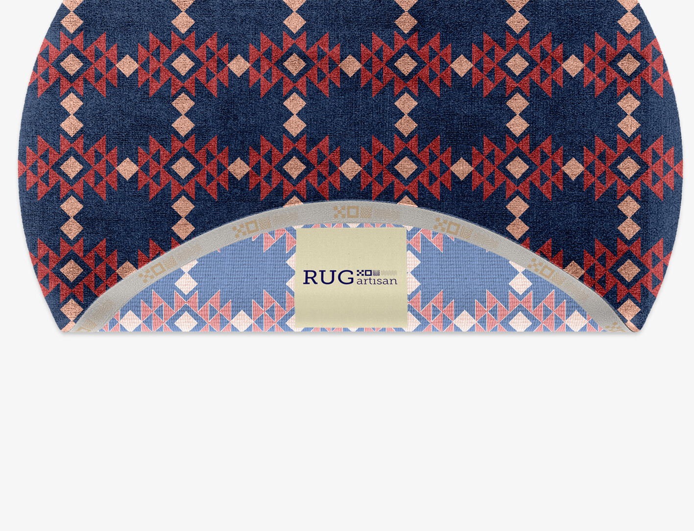 Ikat Geometric Round Hand Knotted Bamboo Silk Custom Rug by Rug Artisan