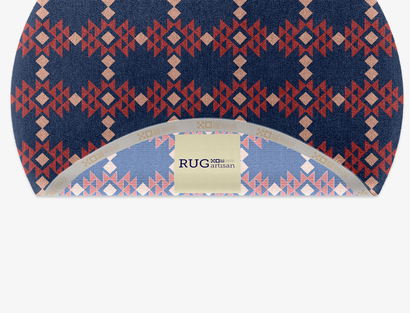 Ikat Geometric Round Hand Knotted Tibetan Wool Custom Rug by Rug Artisan