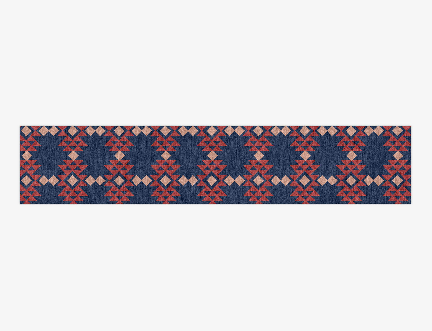 Ikat Geometric Runner Hand Knotted Tibetan Wool Custom Rug by Rug Artisan