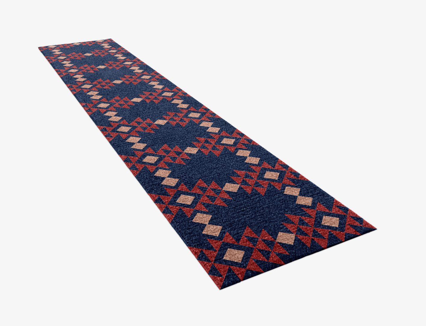 Ikat Geometric Runner Hand Knotted Tibetan Wool Custom Rug by Rug Artisan
