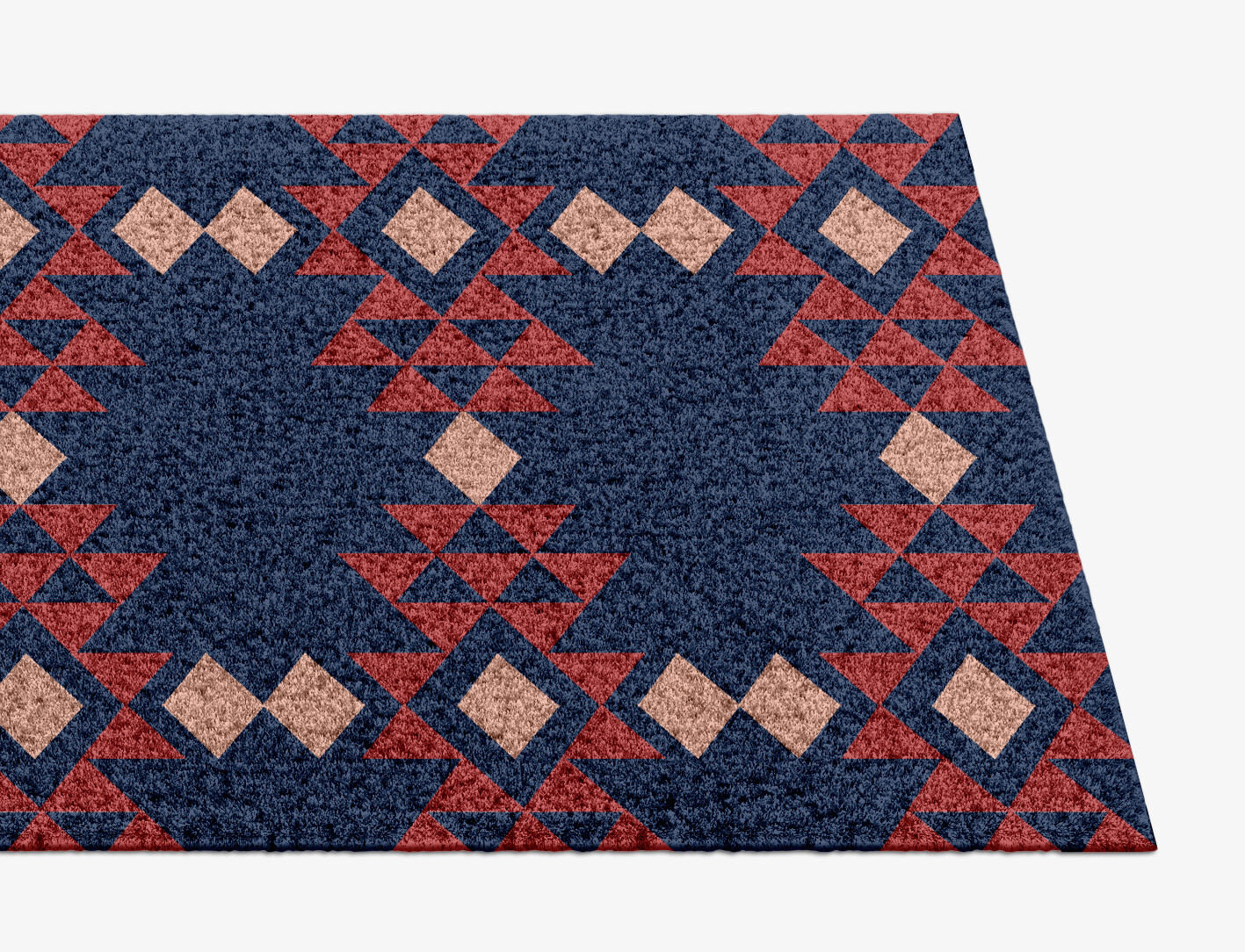 Ikat Geometric Runner Hand Knotted Tibetan Wool Custom Rug by Rug Artisan