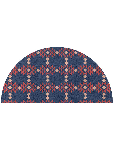 Ikat Geometric Halfmoon Hand Tufted Pure Wool Custom Rug by Rug Artisan