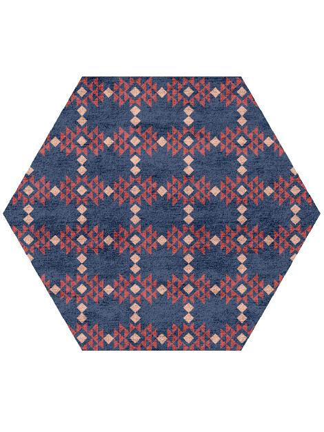 Ikat Geometric Hexagon Hand Tufted Bamboo Silk Custom Rug by Rug Artisan