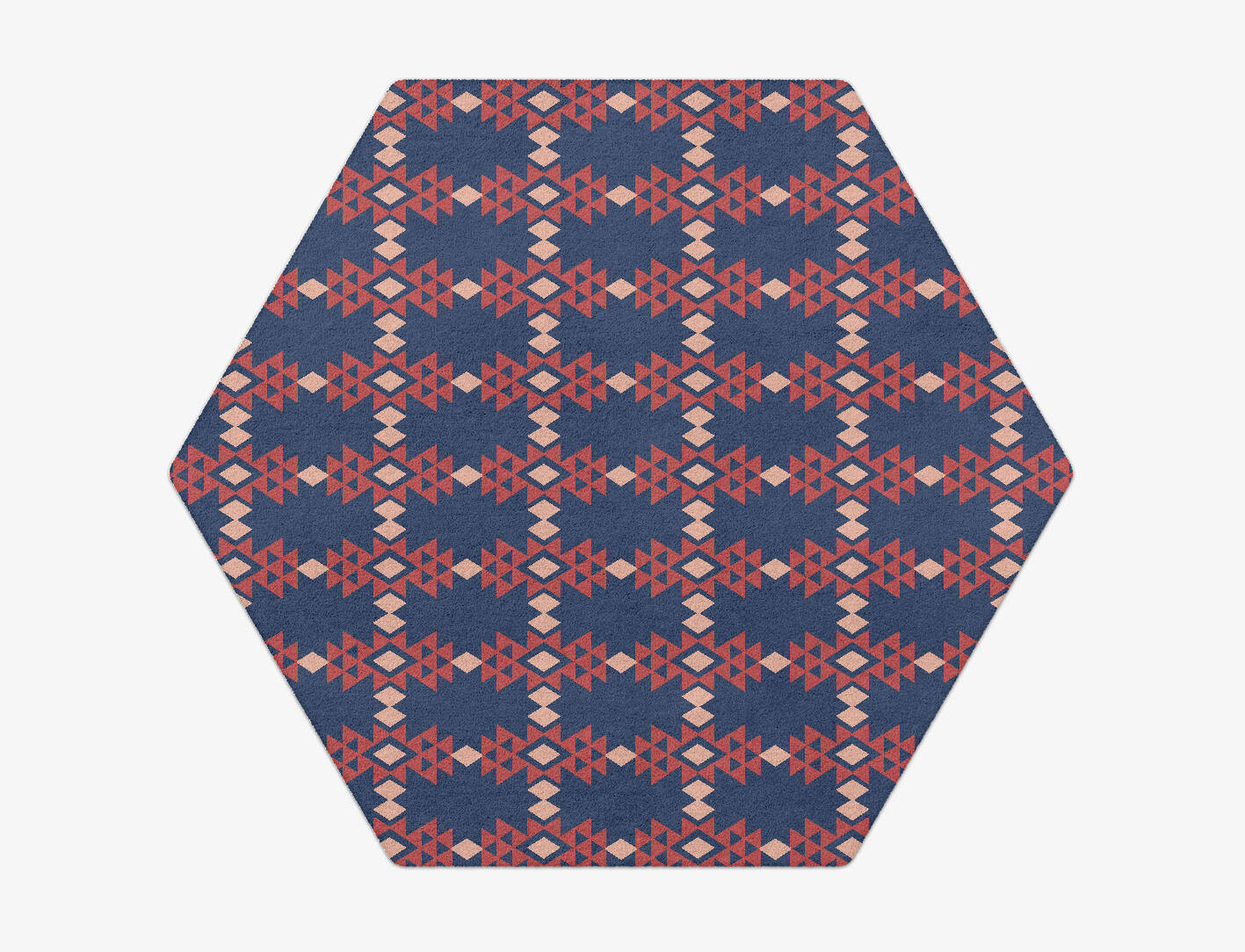 Ikat Geometric Hexagon Hand Tufted Pure Wool Custom Rug by Rug Artisan