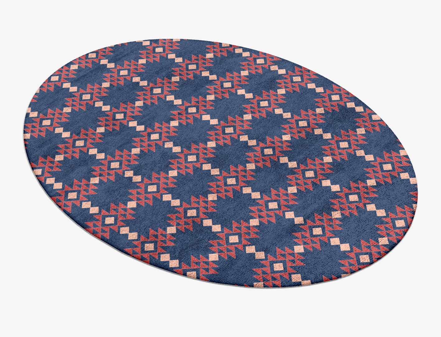 Ikat Geometric Oval Hand Tufted Bamboo Silk Custom Rug by Rug Artisan