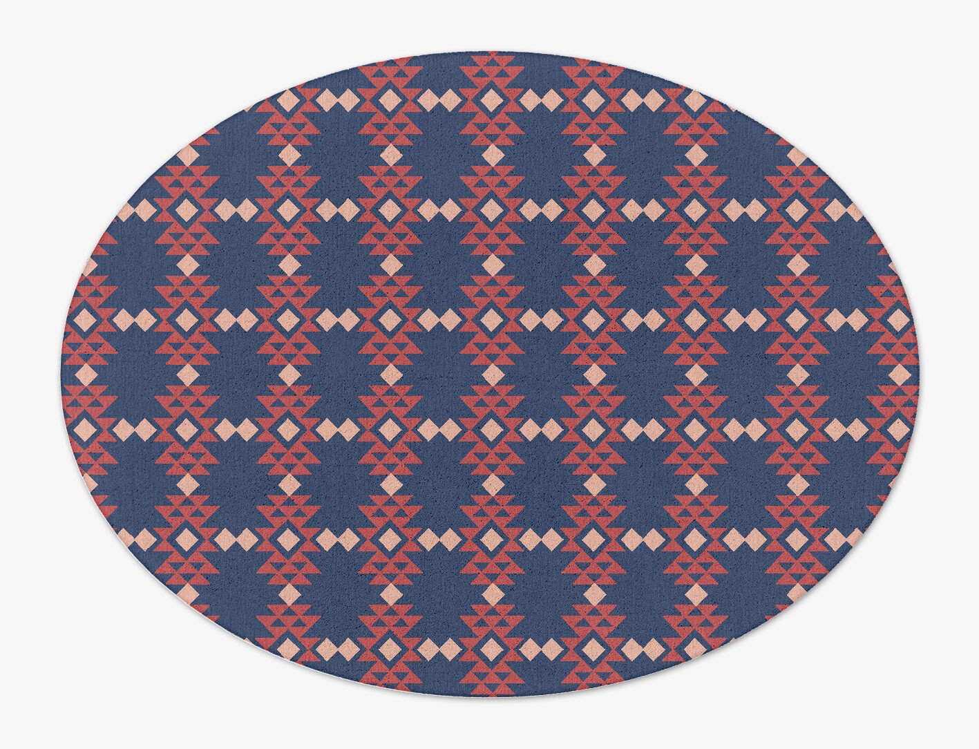 Ikat Geometric Oval Hand Tufted Pure Wool Custom Rug by Rug Artisan