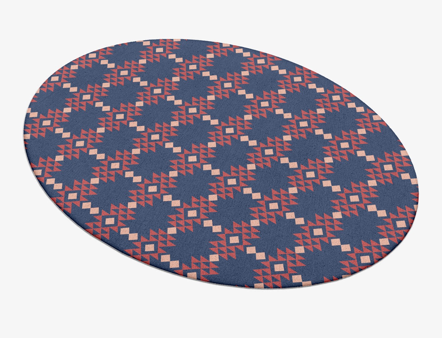 Ikat Geometric Oval Hand Tufted Pure Wool Custom Rug by Rug Artisan