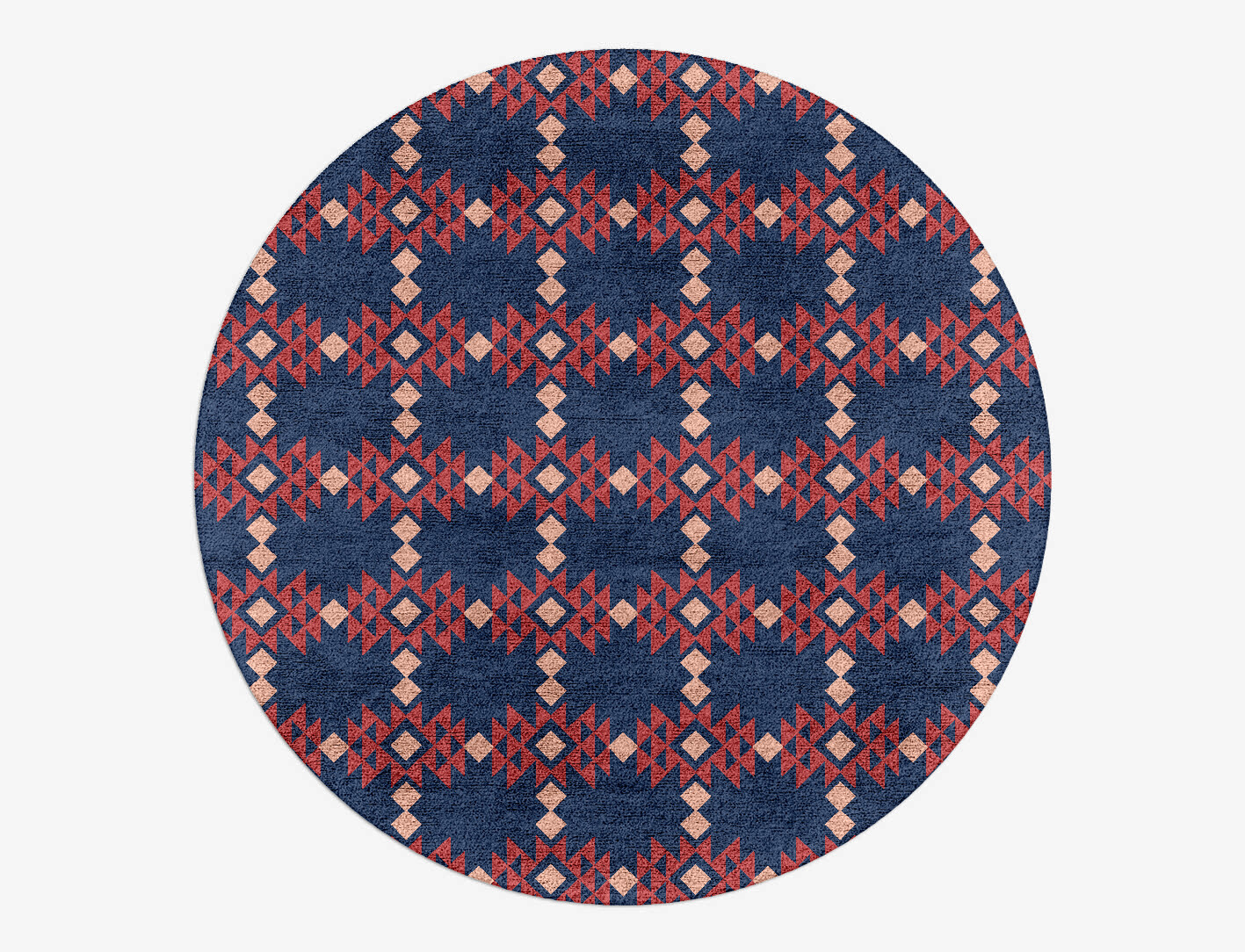Ikat Geometric Round Hand Tufted Bamboo Silk Custom Rug by Rug Artisan