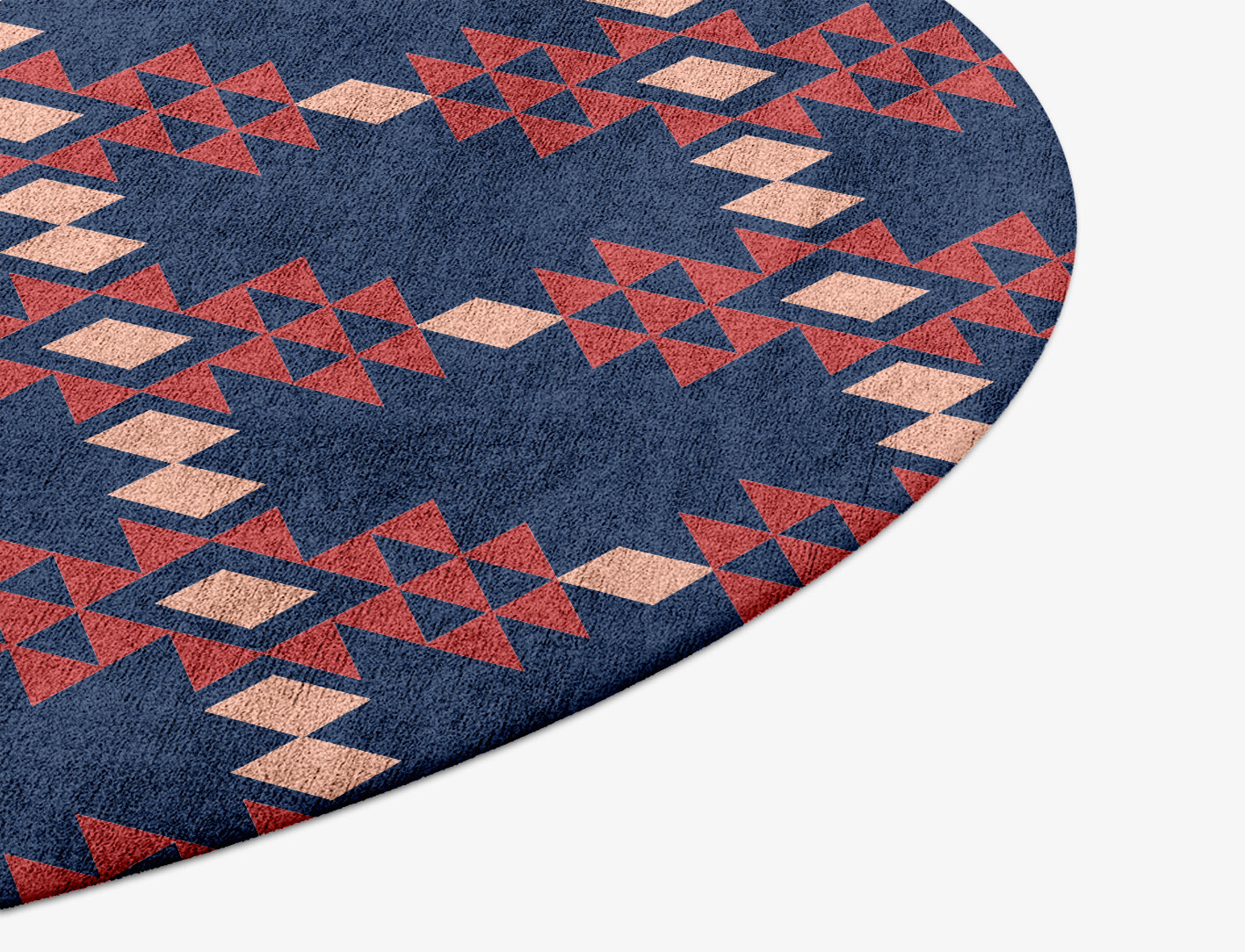 Ikat Geometric Round Hand Tufted Bamboo Silk Custom Rug by Rug Artisan