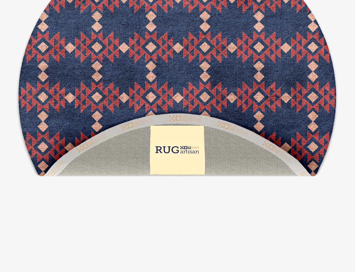 Ikat Geometric Round Hand Tufted Bamboo Silk Custom Rug by Rug Artisan