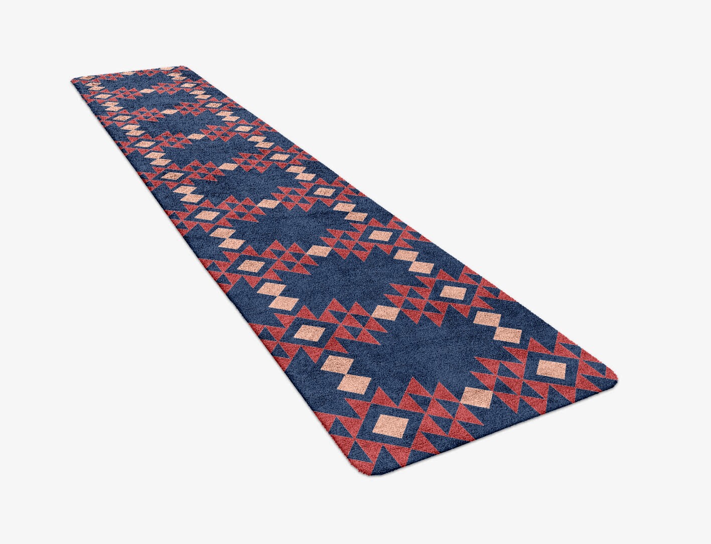 Ikat Geometric Runner Hand Tufted Bamboo Silk Custom Rug by Rug Artisan