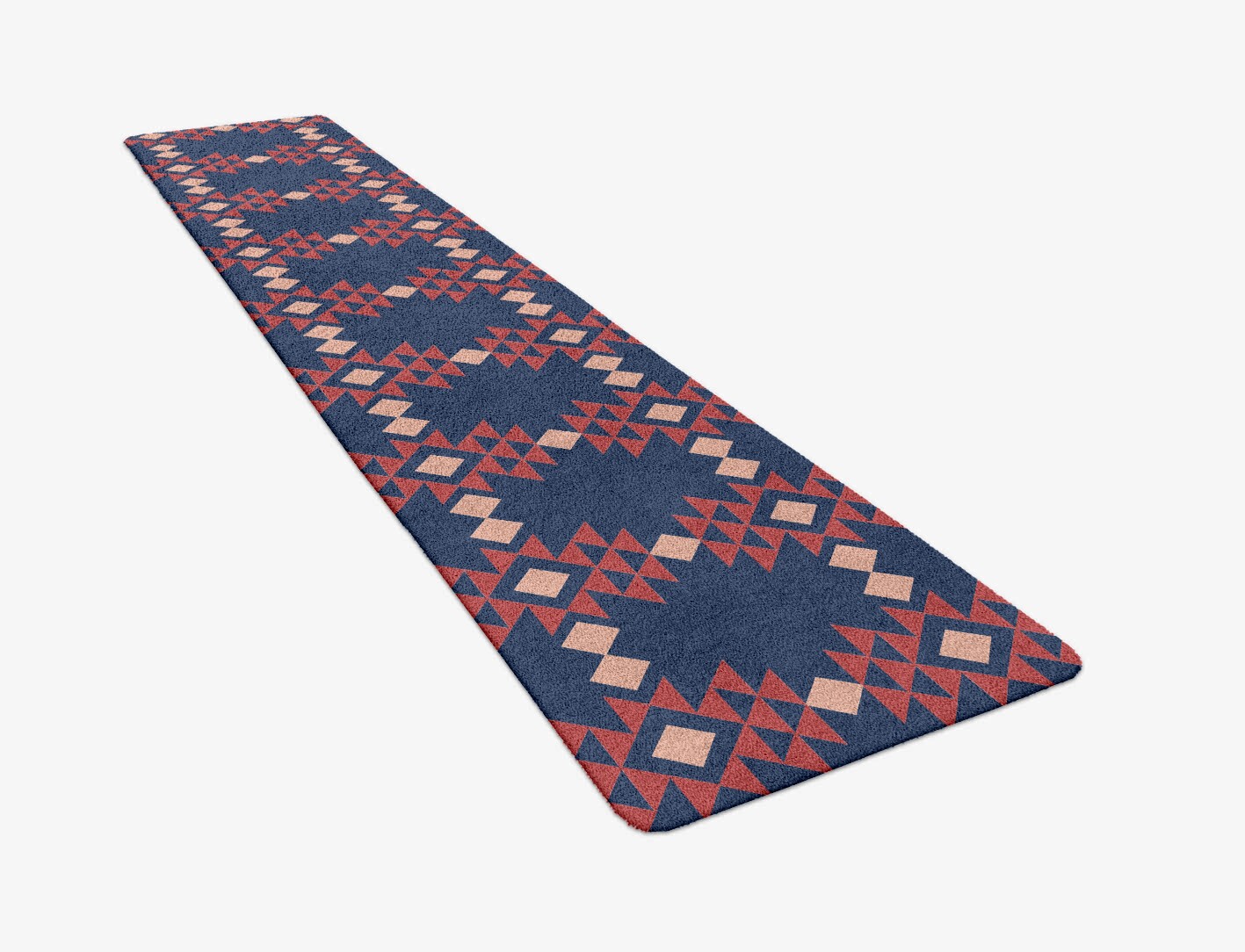Ikat Geometric Runner Hand Tufted Pure Wool Custom Rug by Rug Artisan