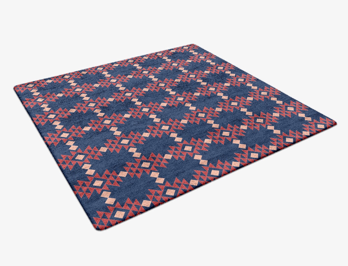 Ikat Geometric Square Hand Tufted Bamboo Silk Custom Rug by Rug Artisan