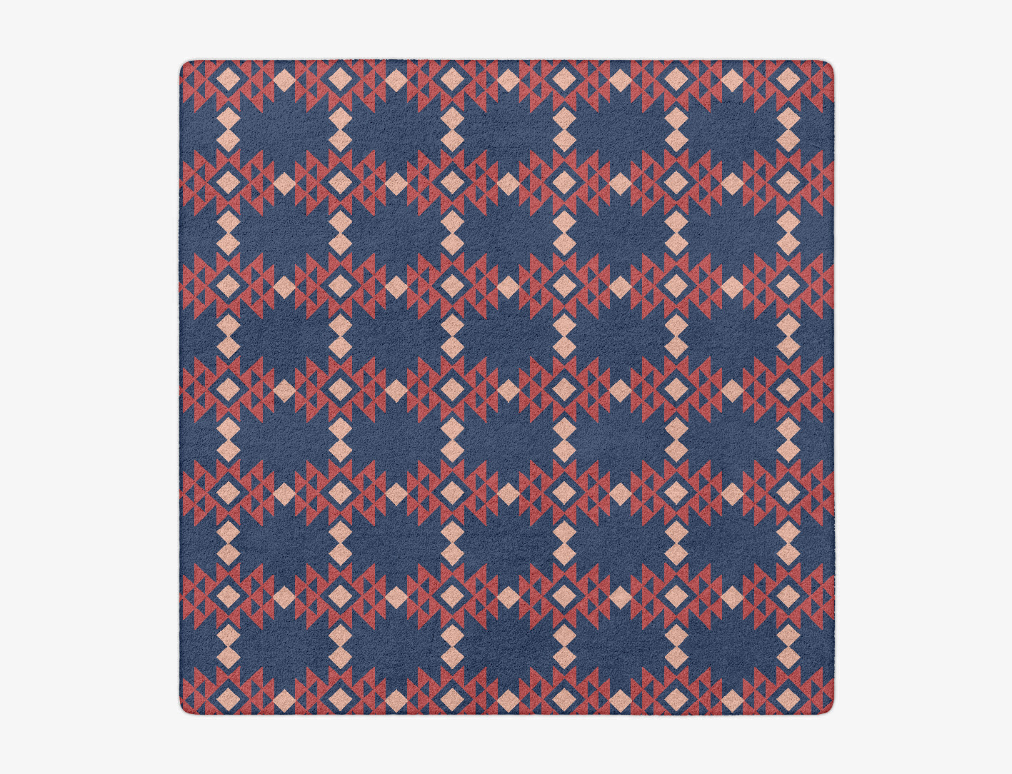 Ikat Geometric Square Hand Tufted Pure Wool Custom Rug by Rug Artisan