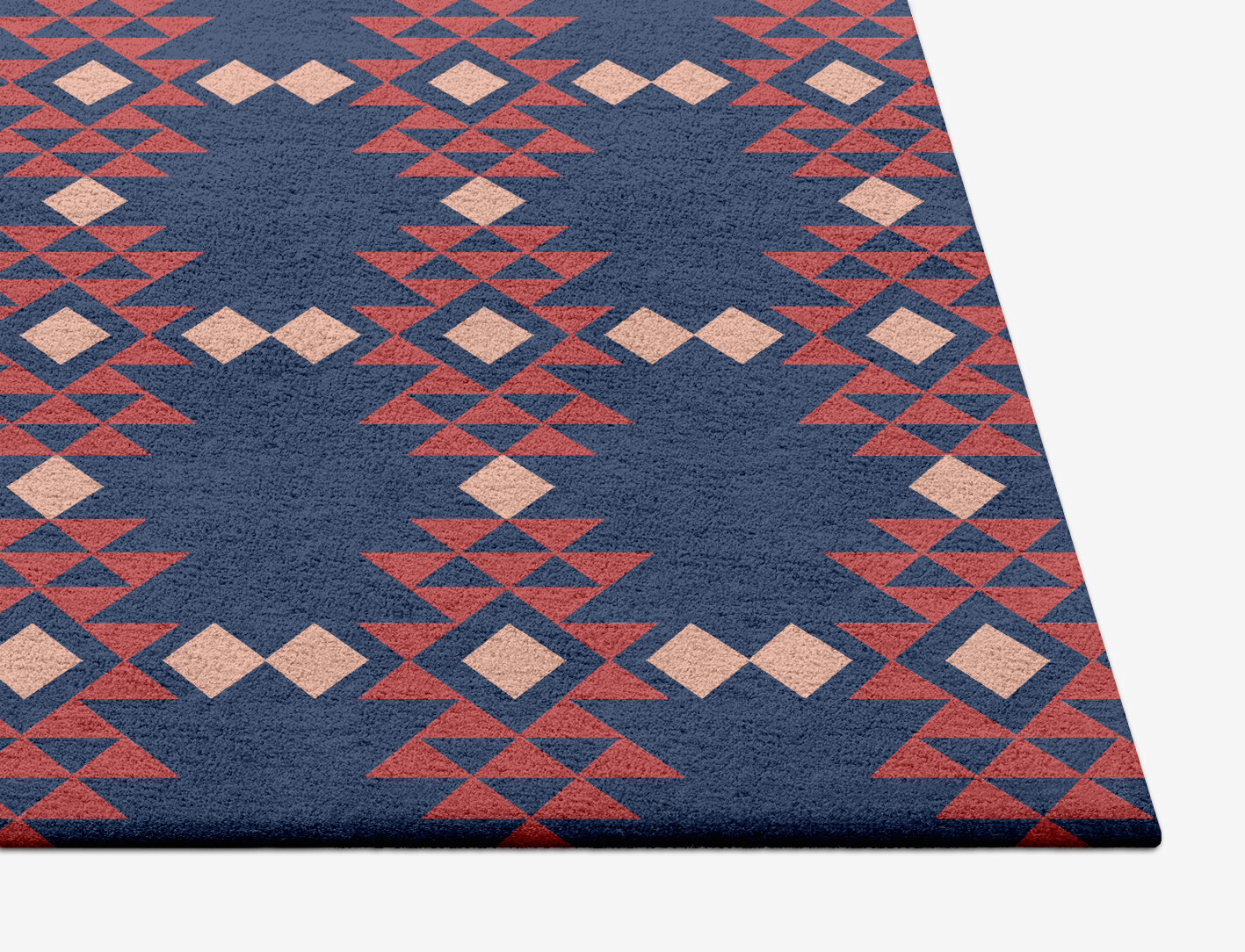 Ikat Geometric Square Hand Tufted Pure Wool Custom Rug by Rug Artisan