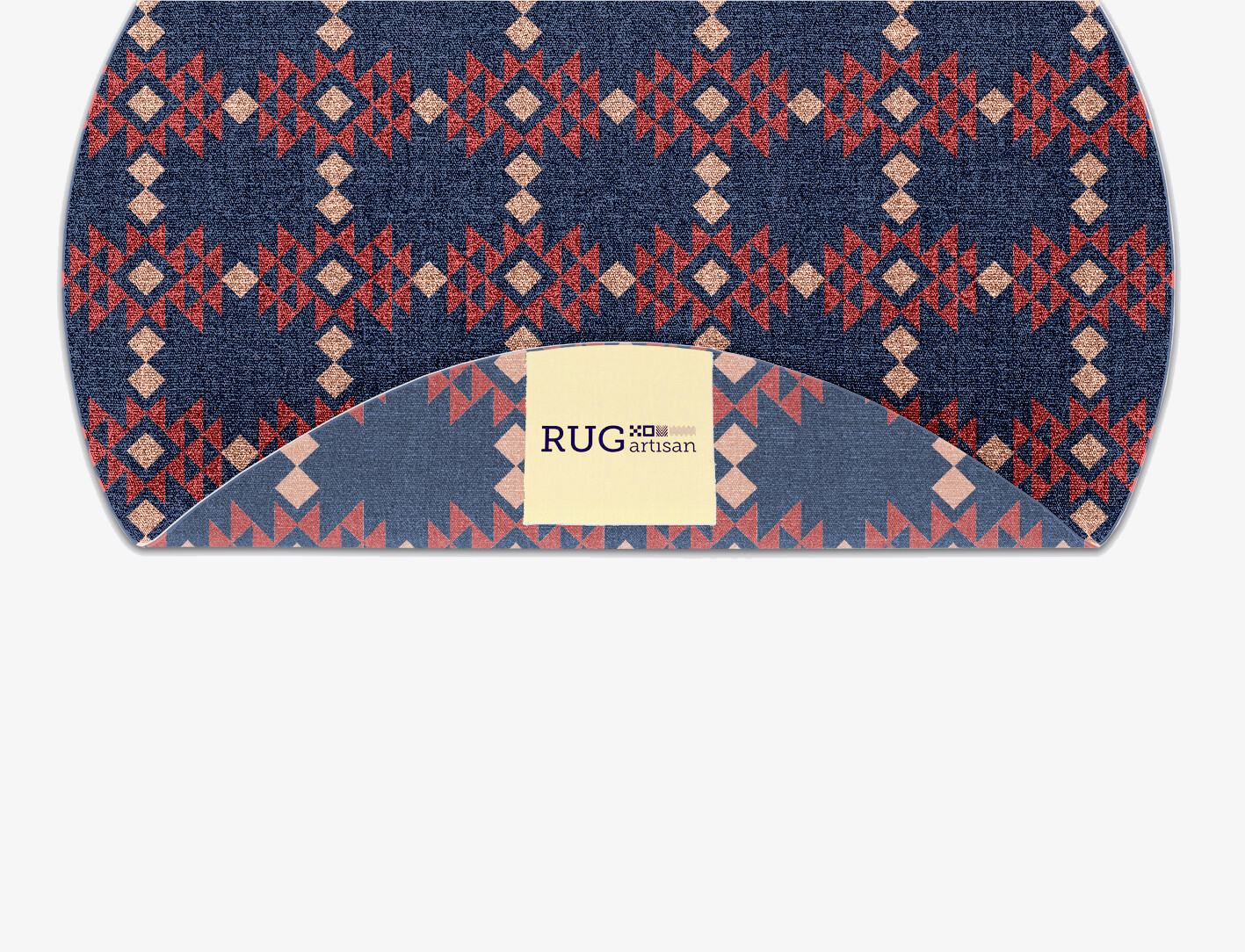 Ikat Geometric Round Outdoor Recycled Yarn Custom Rug by Rug Artisan