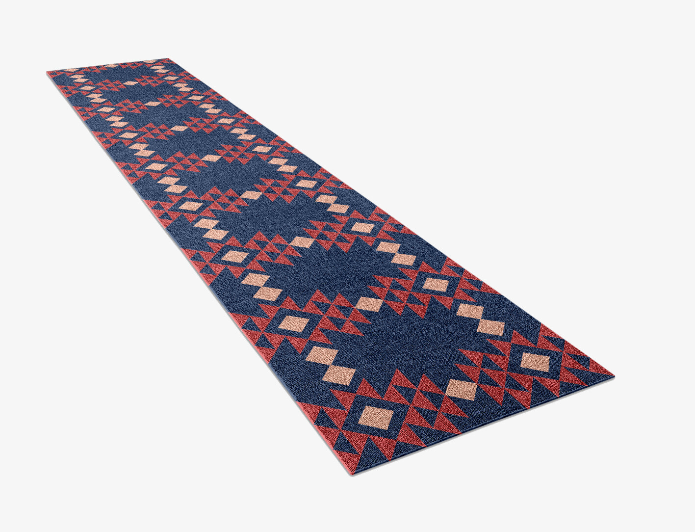 Ikat Geometric Runner Outdoor Recycled Yarn Custom Rug by Rug Artisan