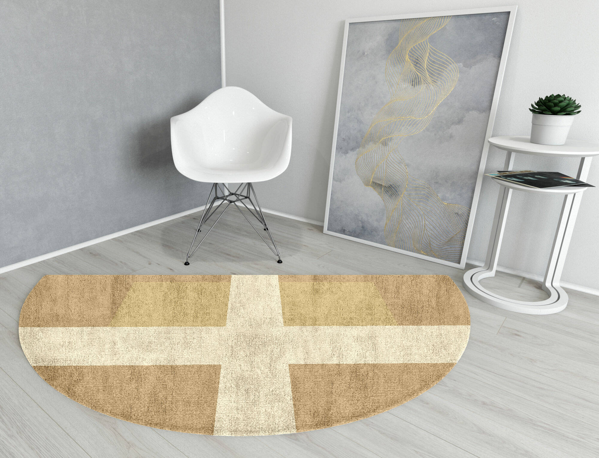 Illusion  Halfmoon Hand Knotted Bamboo Silk Custom Rug by Rug Artisan
