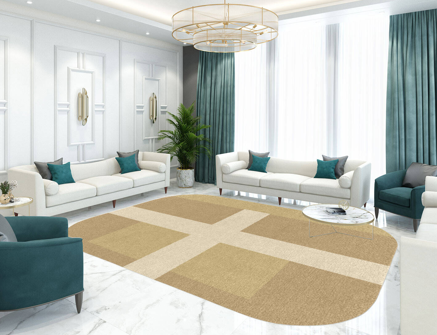 Illusion  Oblong Hand Knotted Tibetan Wool Custom Rug by Rug Artisan