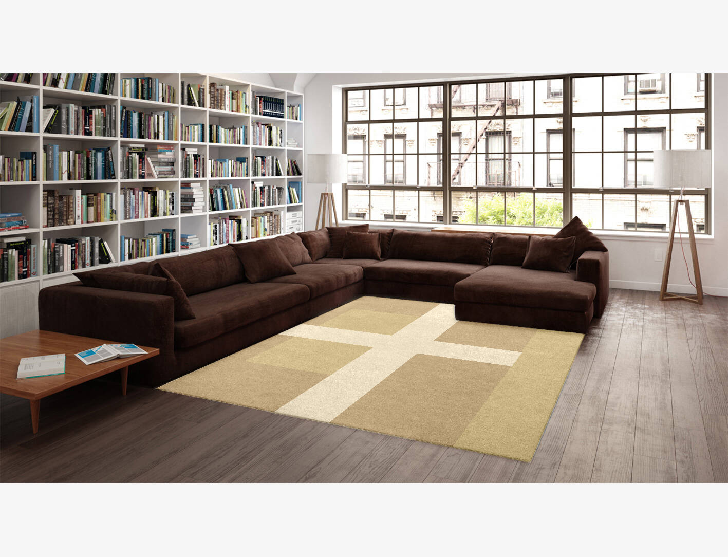 Illusion  Rectangle Hand Knotted Tibetan Wool Custom Rug by Rug Artisan