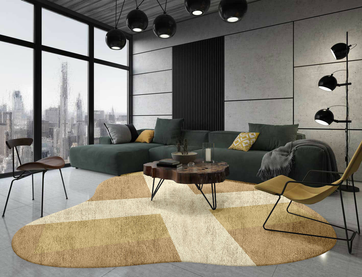 Illusion  Splash Hand Knotted Bamboo Silk Custom Rug by Rug Artisan
