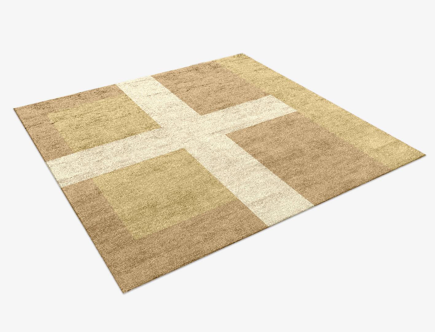 Illusion  Square Hand Knotted Bamboo Silk Custom Rug by Rug Artisan