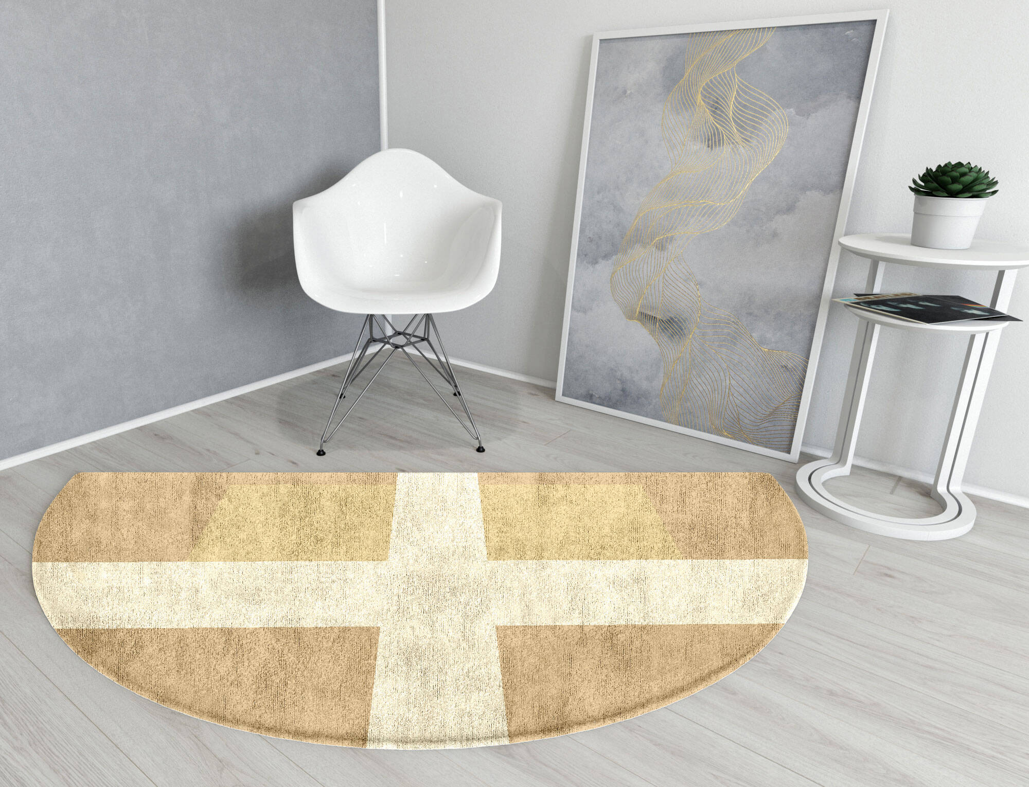 Illusion  Halfmoon Hand Tufted Bamboo Silk Custom Rug by Rug Artisan