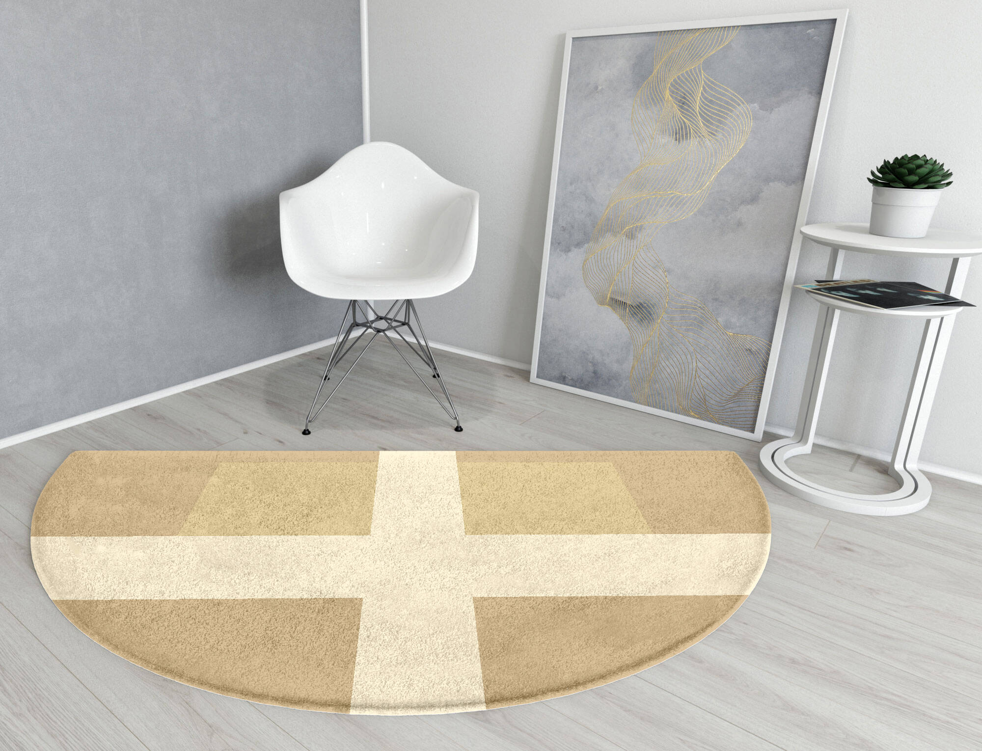 Illusion  Halfmoon Hand Tufted Pure Wool Custom Rug by Rug Artisan