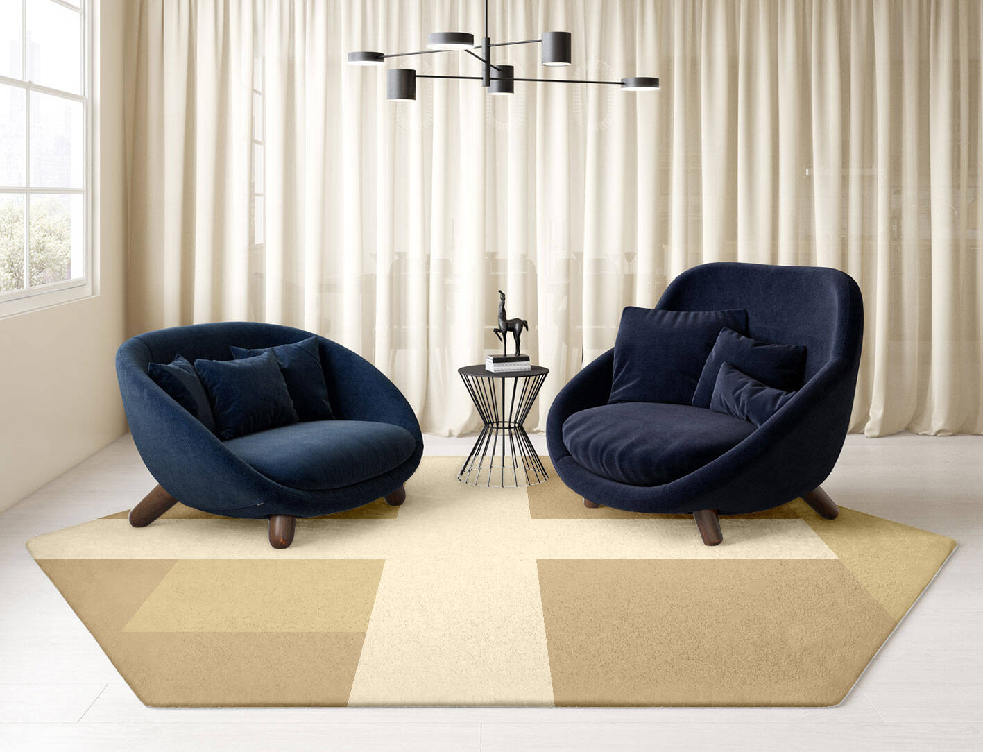 Illusion  Hexagon Hand Tufted Pure Wool Custom Rug by Rug Artisan