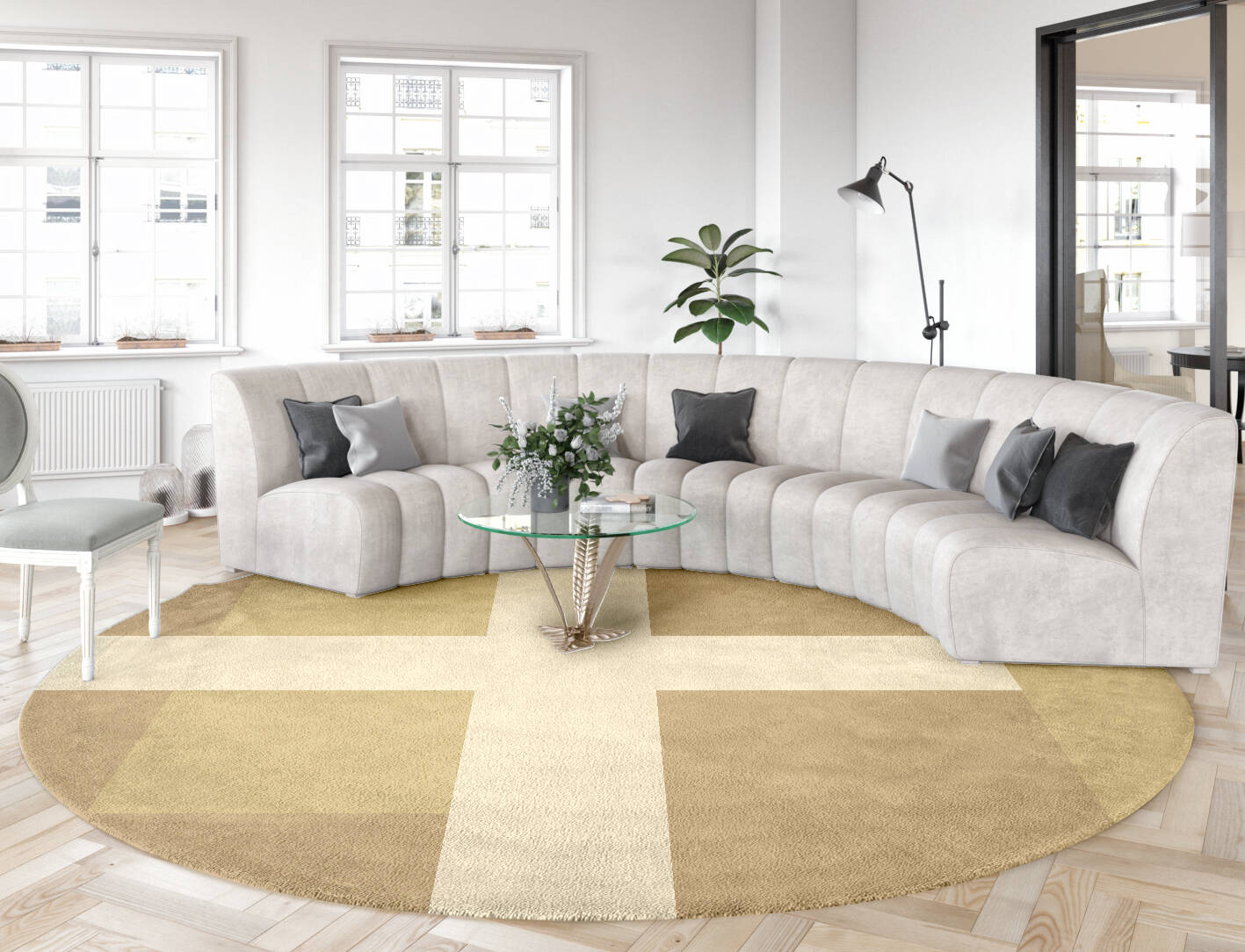 Illusion  Round Hand Tufted Pure Wool Custom Rug by Rug Artisan