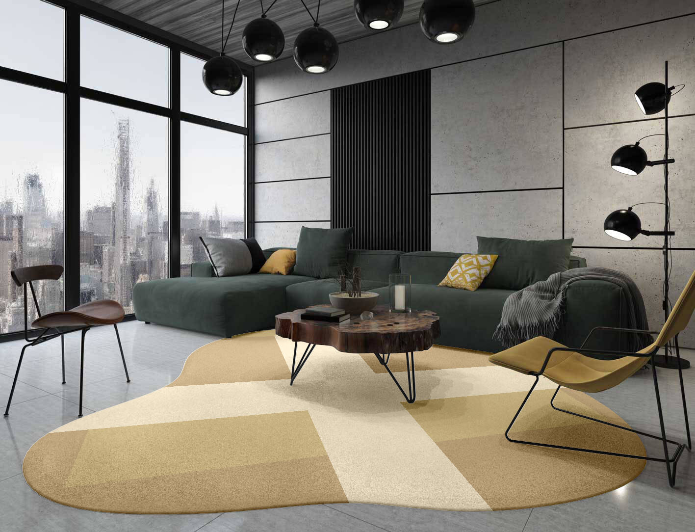 Illusion  Splash Hand Tufted Pure Wool Custom Rug by Rug Artisan