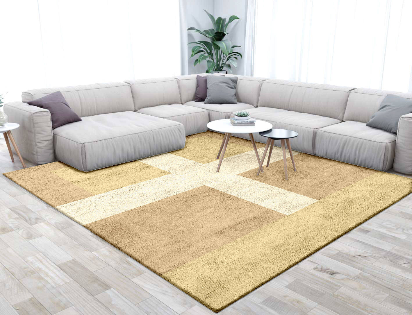 Illusion  Square Hand Tufted Bamboo Silk Custom Rug by Rug Artisan