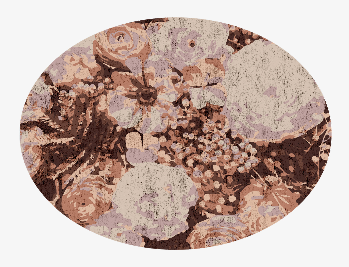 Impasto Floral Oval Hand Knotted Bamboo Silk Custom Rug by Rug Artisan