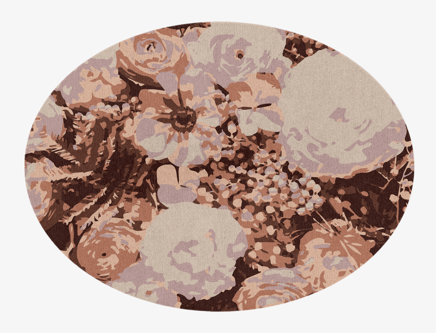 Impasto Floral Oval Hand Knotted Tibetan Wool Custom Rug by Rug Artisan