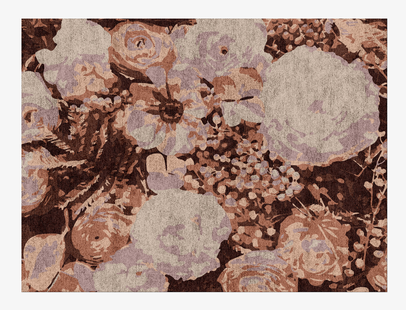 Impasto Floral Rectangle Hand Knotted Bamboo Silk Custom Rug by Rug Artisan