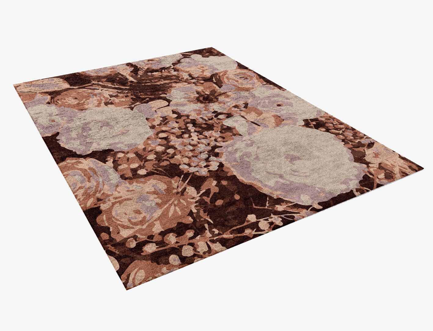 Impasto Floral Rectangle Hand Knotted Bamboo Silk Custom Rug by Rug Artisan