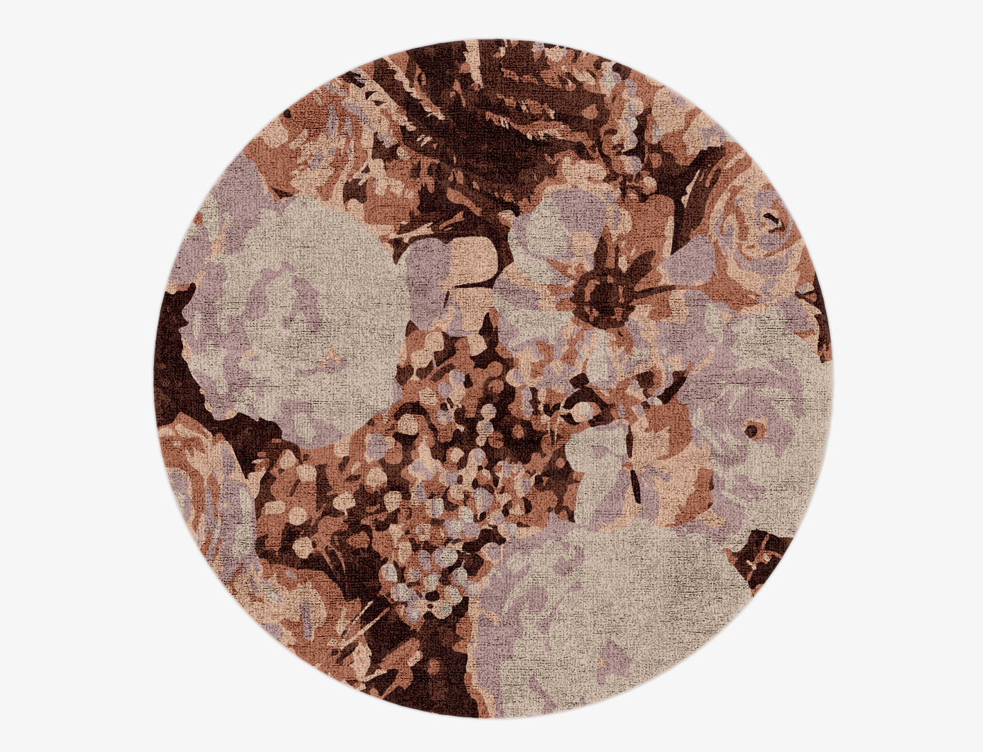 Impasto Floral Round Hand Knotted Bamboo Silk Custom Rug by Rug Artisan