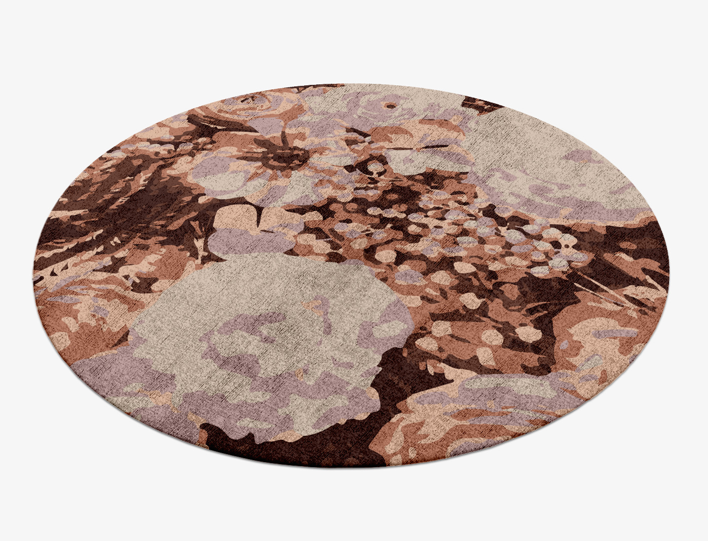 Impasto Floral Round Hand Knotted Bamboo Silk Custom Rug by Rug Artisan