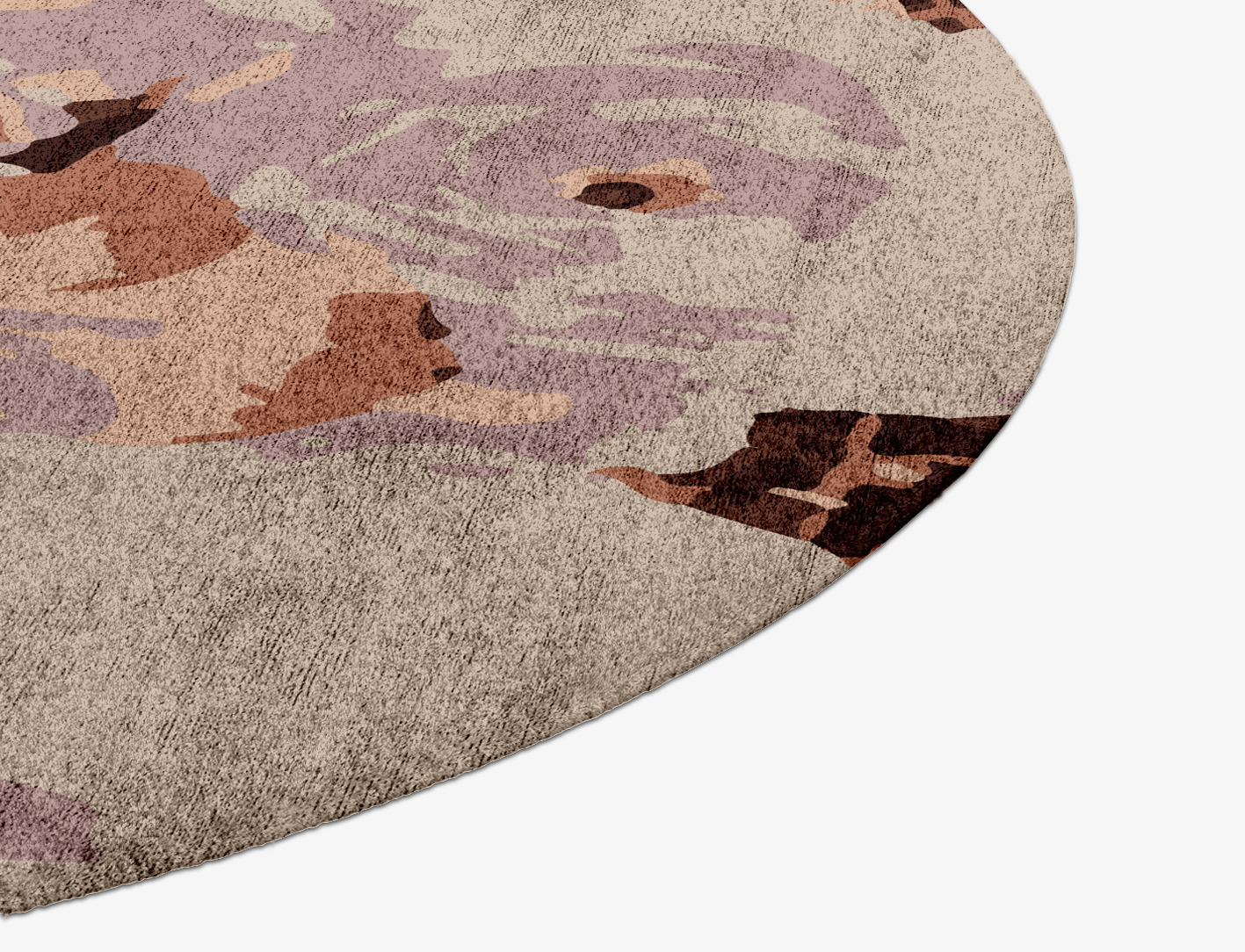 Impasto Floral Round Hand Knotted Bamboo Silk Custom Rug by Rug Artisan