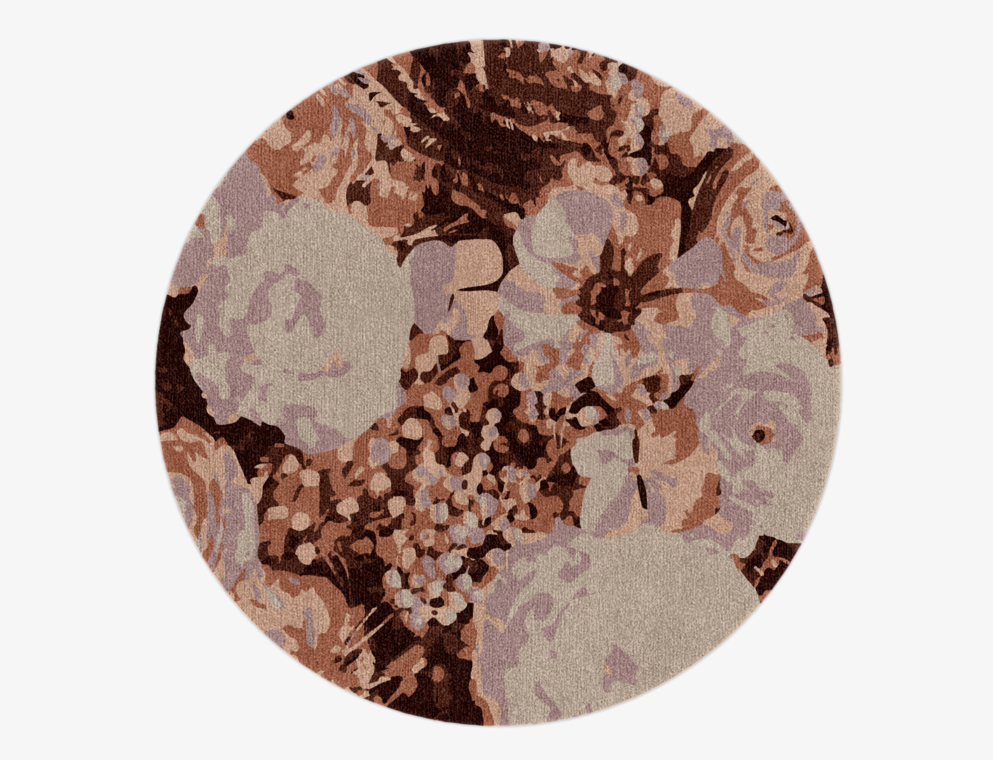 Impasto Floral Round Hand Knotted Tibetan Wool Custom Rug by Rug Artisan