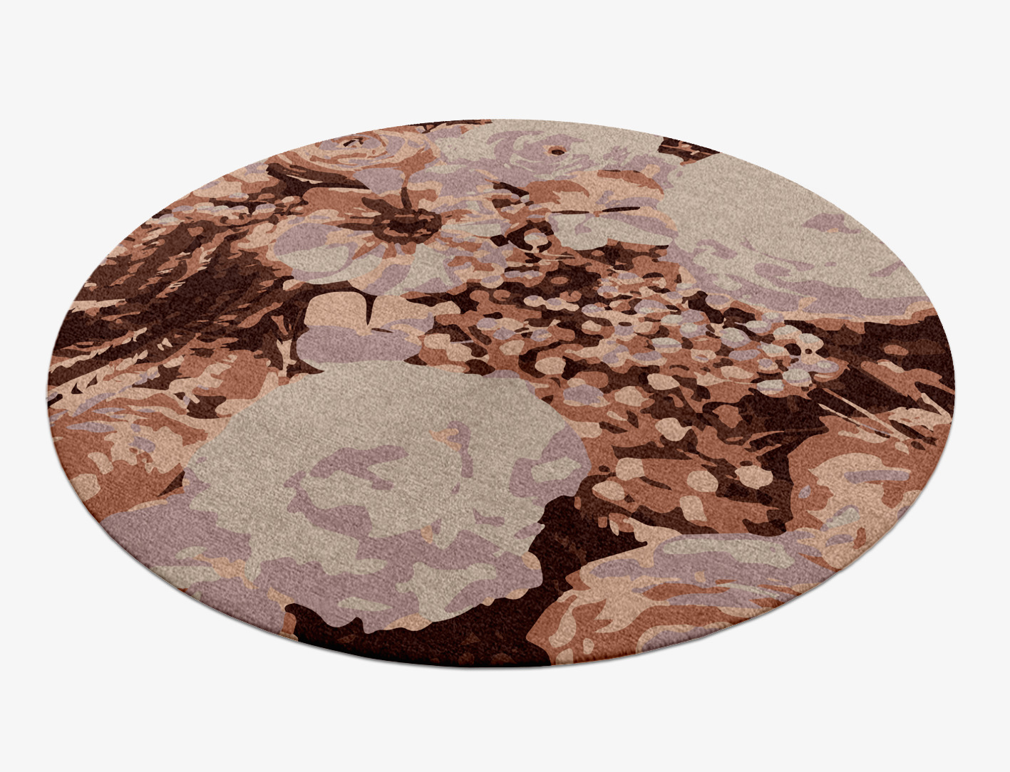 Impasto Floral Round Hand Knotted Tibetan Wool Custom Rug by Rug Artisan
