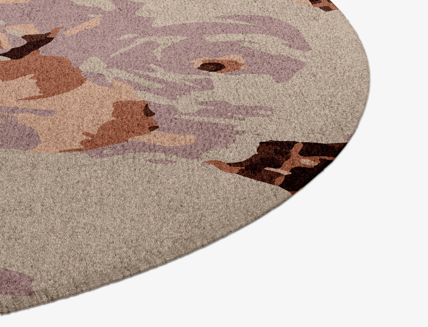 Impasto Floral Round Hand Knotted Tibetan Wool Custom Rug by Rug Artisan