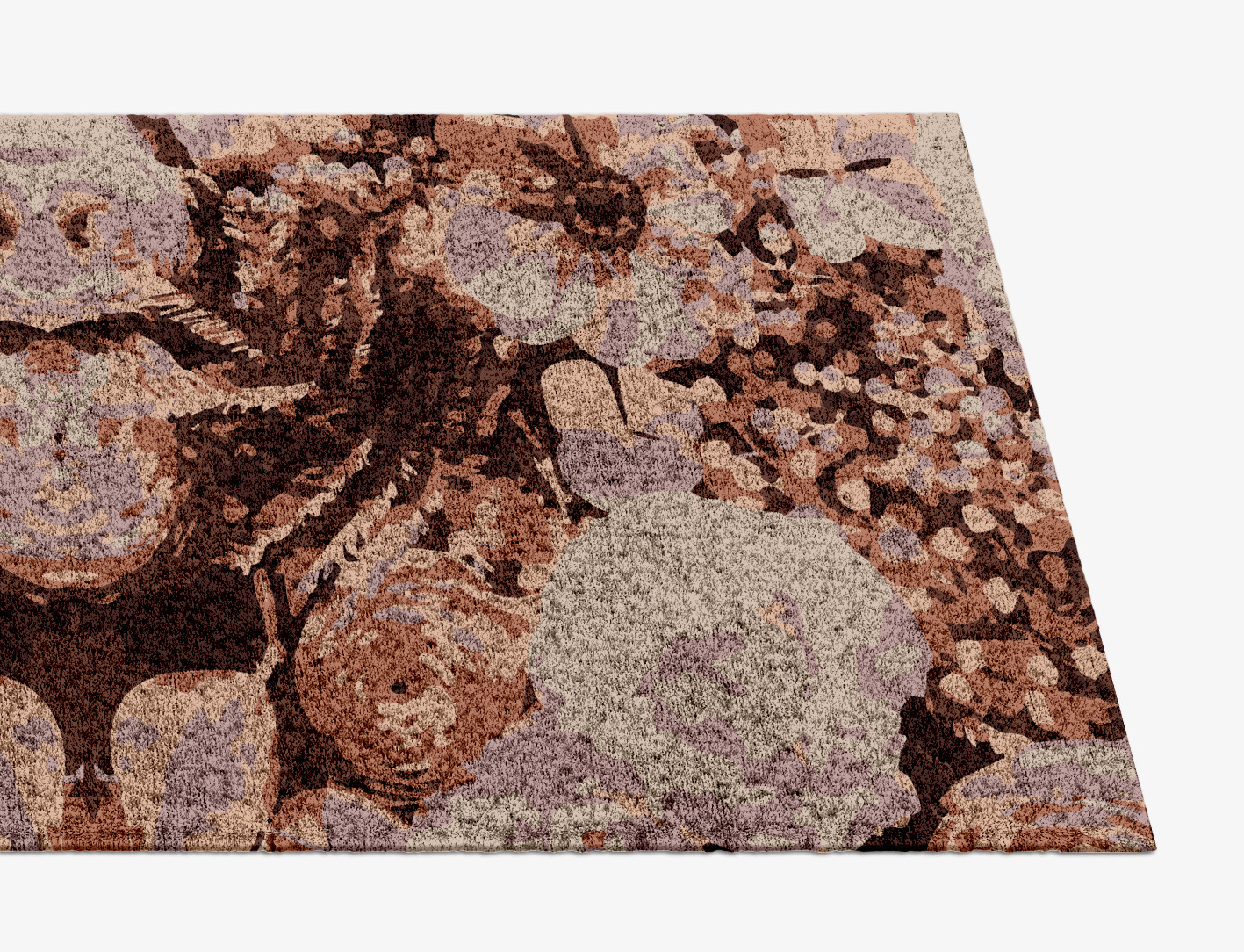 Impasto Floral Runner Hand Knotted Bamboo Silk Custom Rug by Rug Artisan