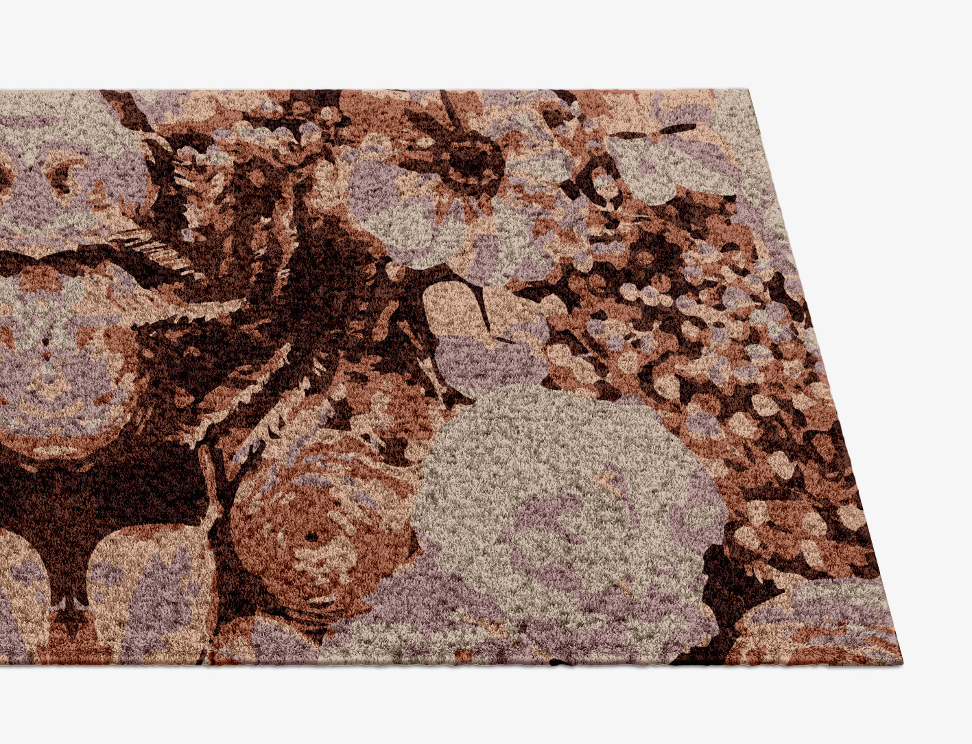 Impasto Floral Runner Hand Knotted Tibetan Wool Custom Rug by Rug Artisan