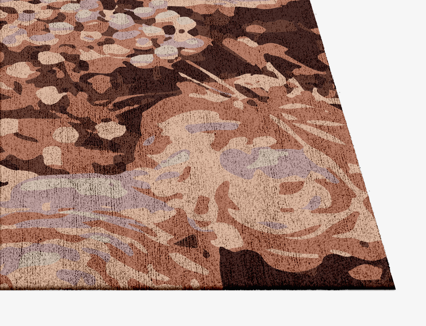 Impasto Floral Square Hand Knotted Bamboo Silk Custom Rug by Rug Artisan