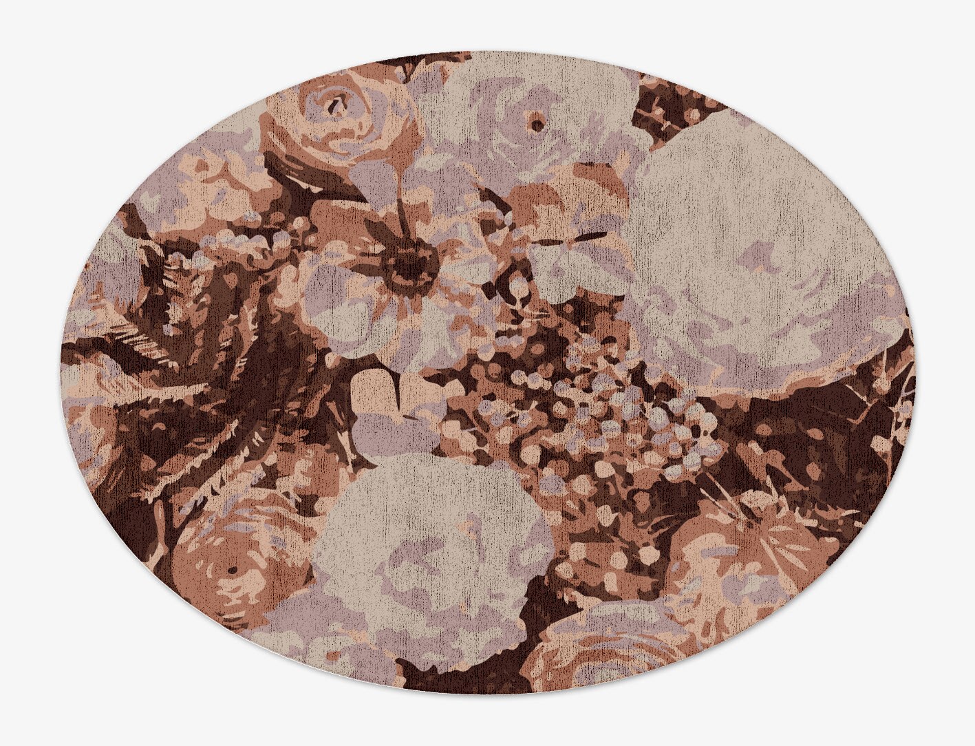 Impasto Floral Oval Hand Tufted Bamboo Silk Custom Rug by Rug Artisan