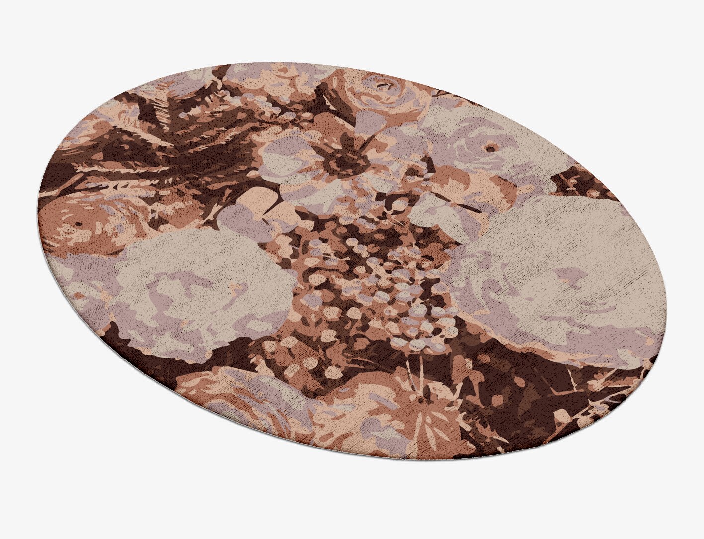 Impasto Floral Oval Hand Tufted Bamboo Silk Custom Rug by Rug Artisan
