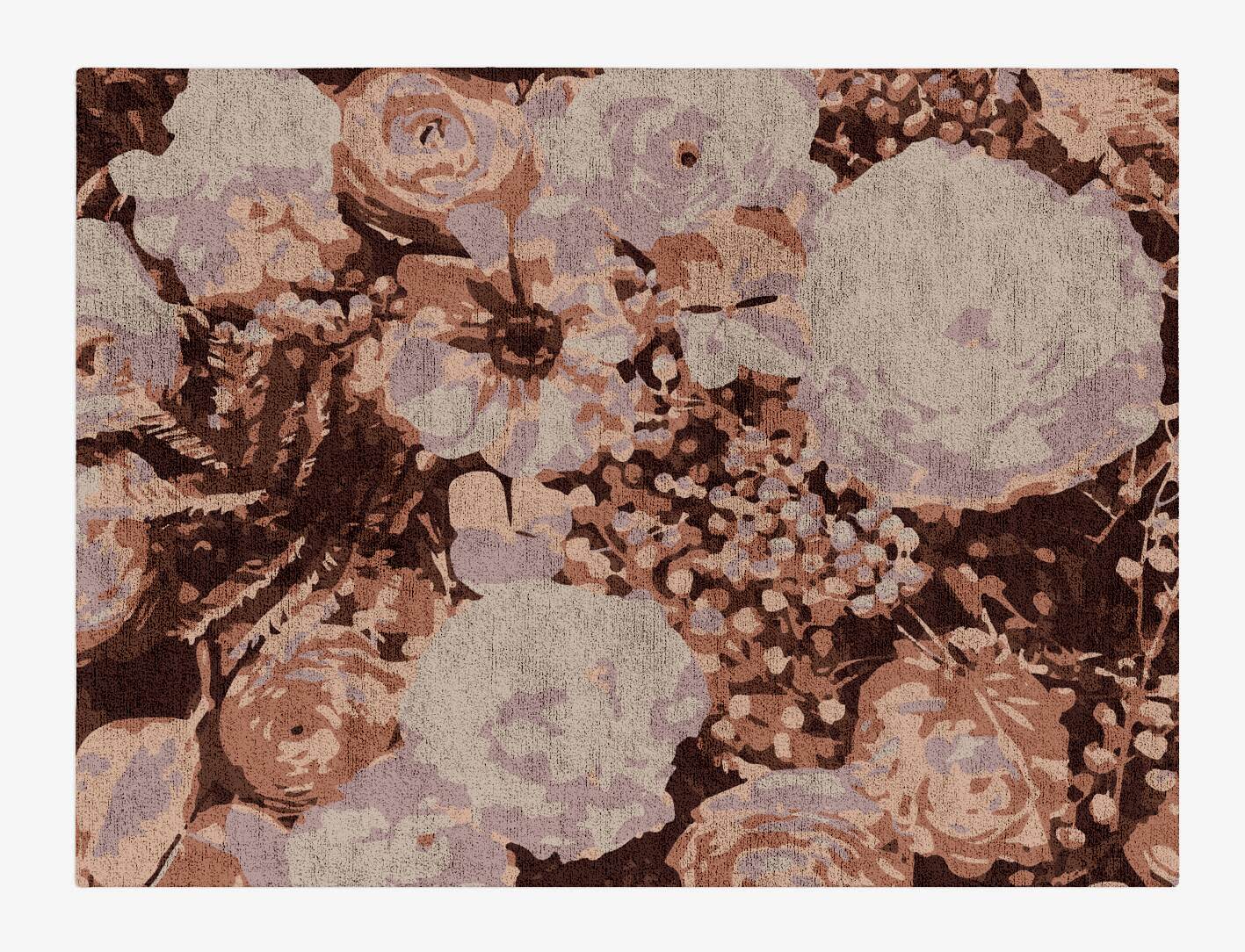 Impasto Floral Rectangle Hand Tufted Bamboo Silk Custom Rug by Rug Artisan