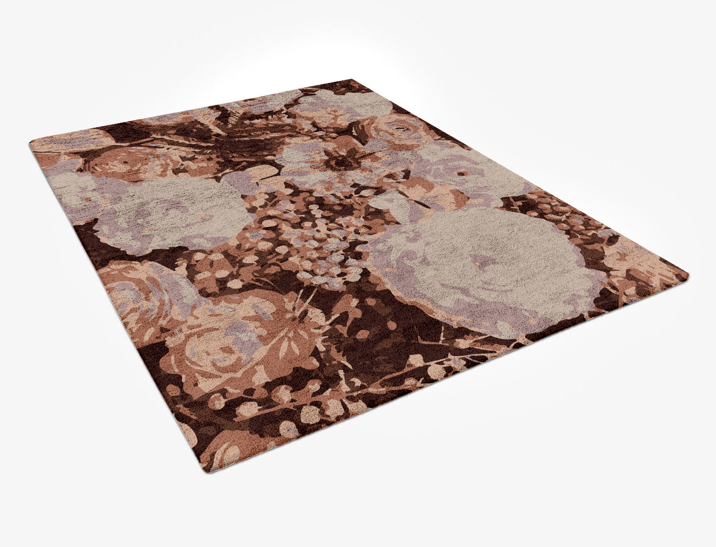 Impasto Floral Rectangle Hand Tufted Bamboo Silk Custom Rug by Rug Artisan
