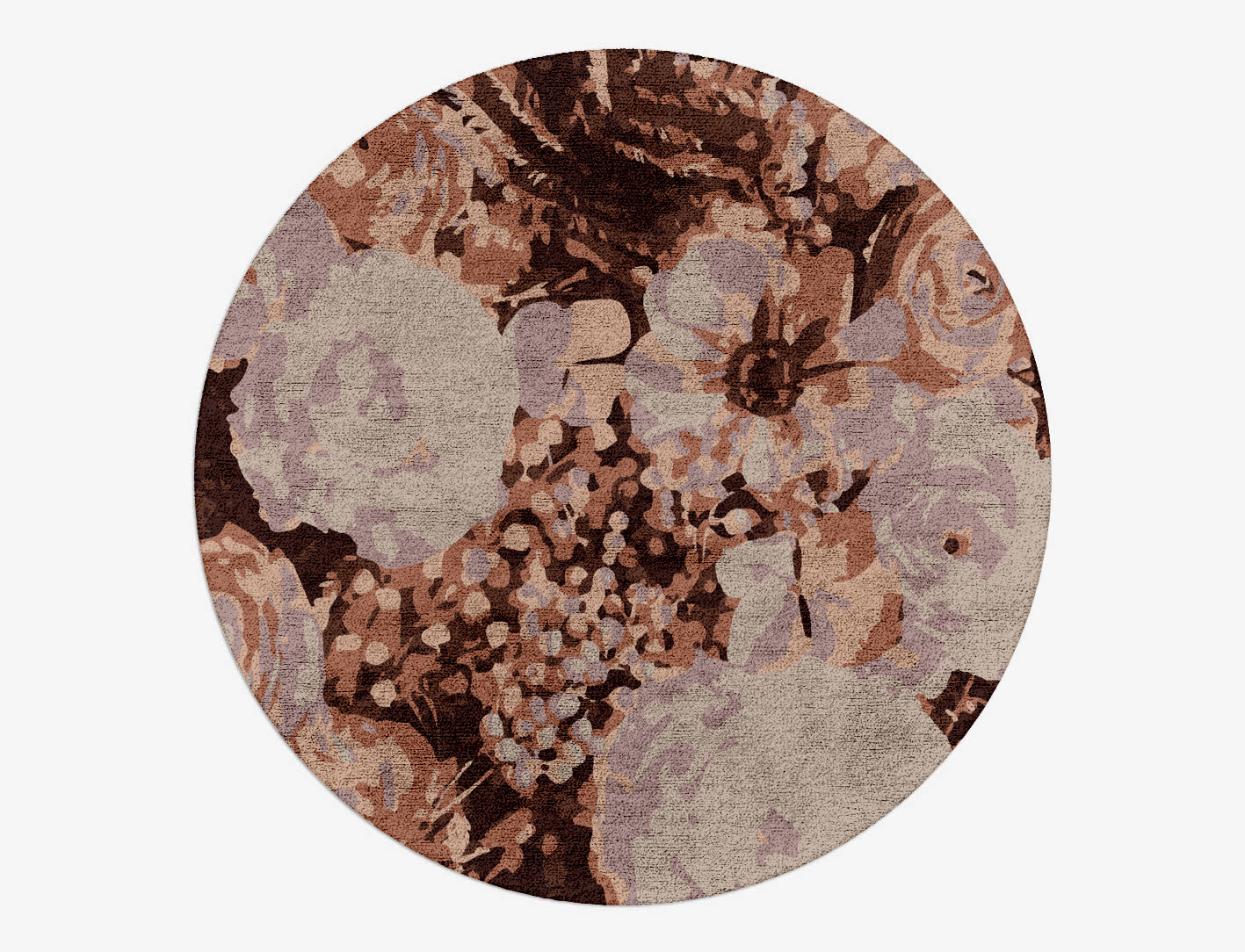 Impasto Floral Round Hand Tufted Bamboo Silk Custom Rug by Rug Artisan